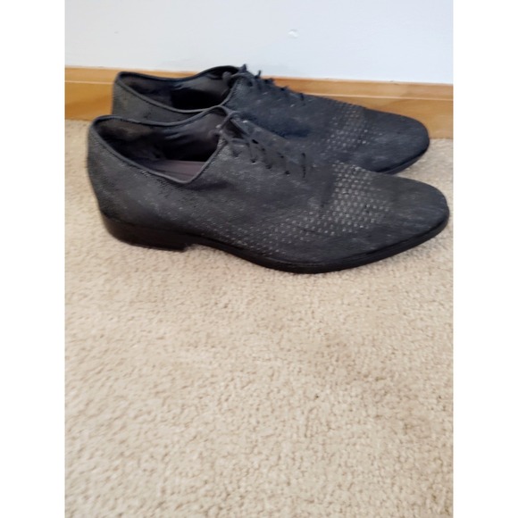 COLE HAAN Grand OS Dress Shoes Men 13 M FABRIC Grey Oxfords C25371 Old Money EUC main image 5